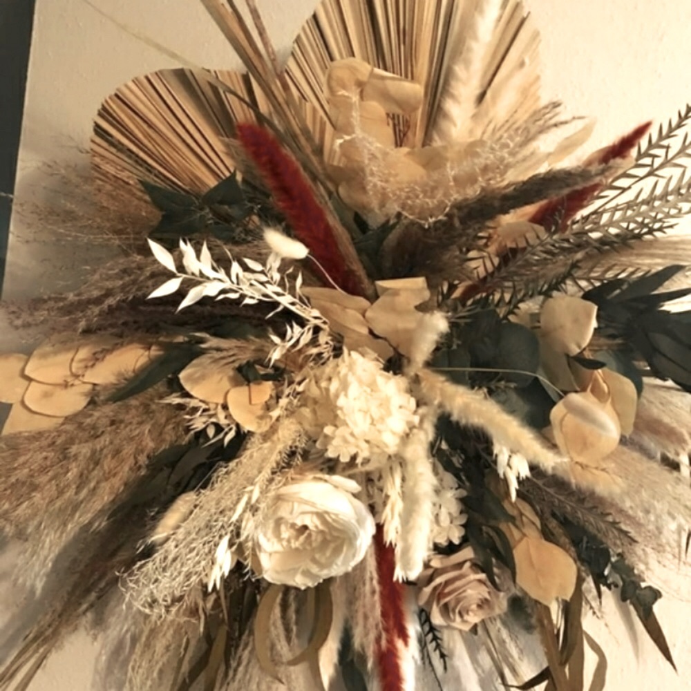 Dried Florals Arch Wedding Home Decor Etsy Custom Boho Backdrop Pampa Final Sale